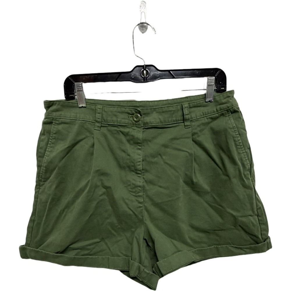 J. Crew Olive Green Short Chino Shorts Size 12 Minimalist Prep Outdoor High Rise